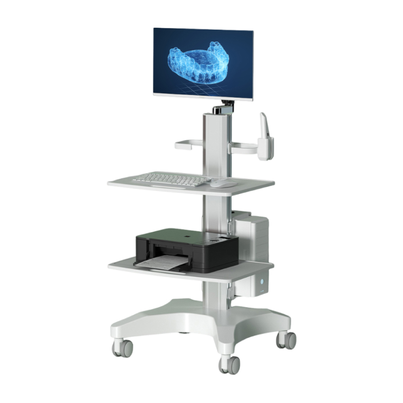 Mobile Dental Trolley with Multi Layers&Scanner Holder&CPU Holder