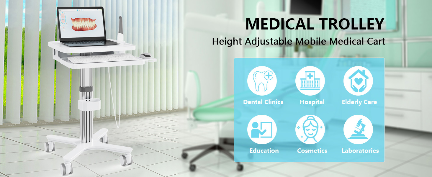 Height Adjustable Dental Cart