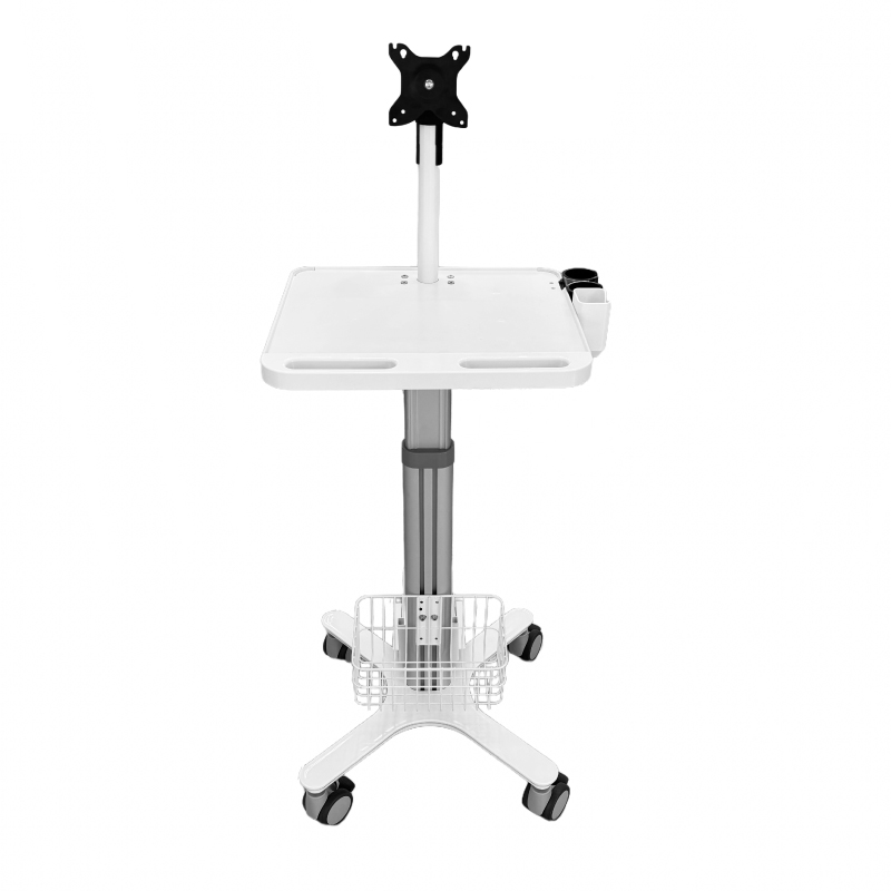 Premium Mobile Medical Cart with Monitor Mount, Height-Adjustable Nursing Trolley for Hospital & Clinic