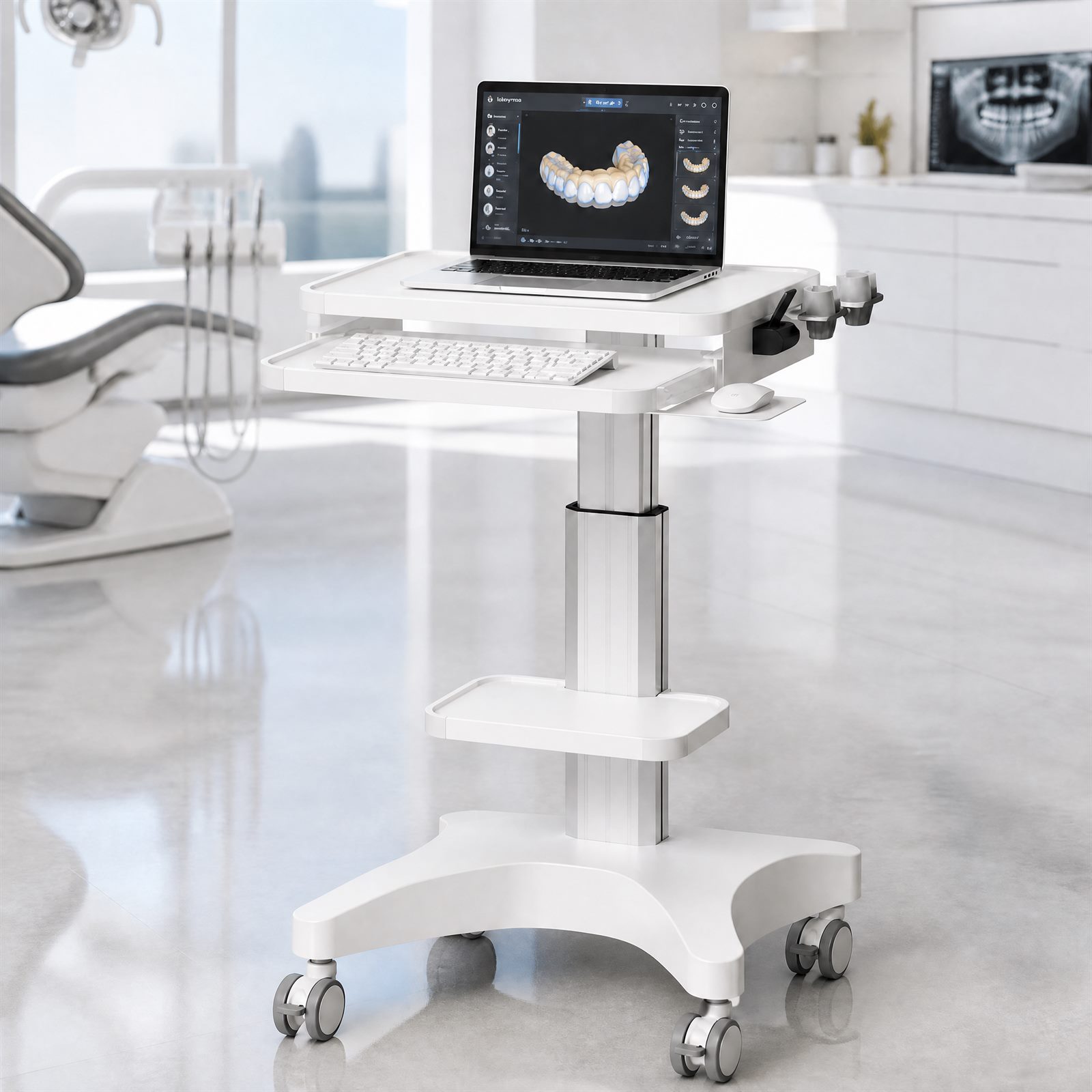 Mobile Laptop Medical Cart Endoscope Holder