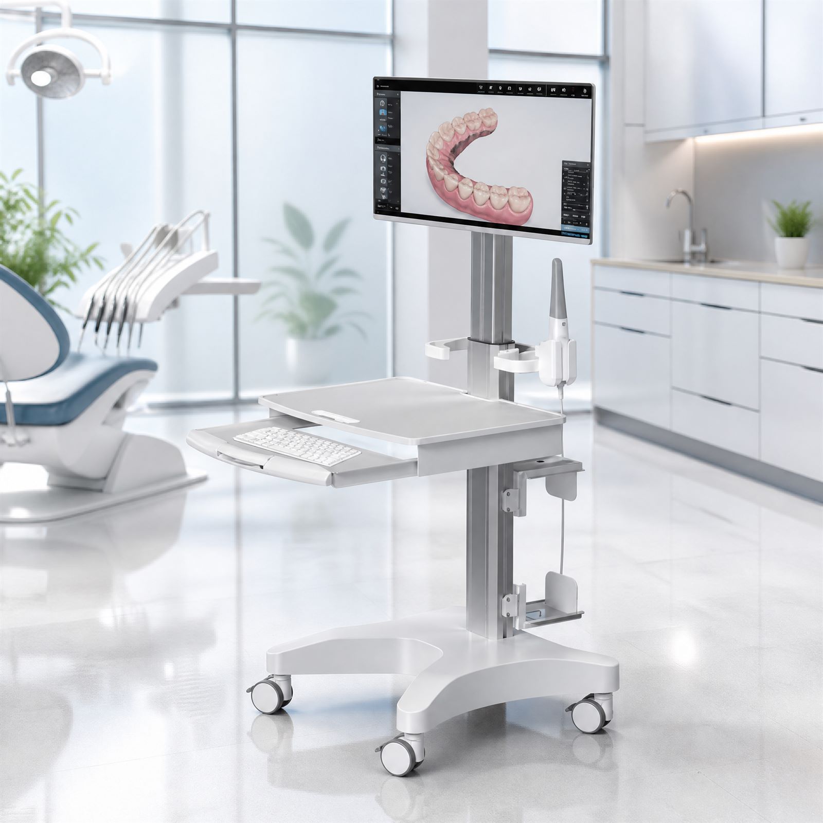 Mobile Intraoral Scanning Cart Dimension